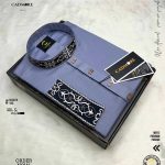 Alpona Embroidery Ash Panjabi cod-A04