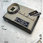 Alpona Embroidery Brown Panjabi cod-A06