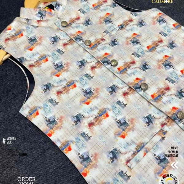 Lite Print Pink Waistcoat cod-A09