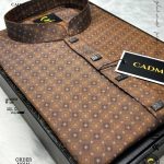Square Print Coffee Panjabi cod-P07