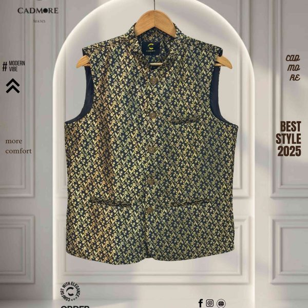 Floral Gold Kathan Waistcoat cod – A15