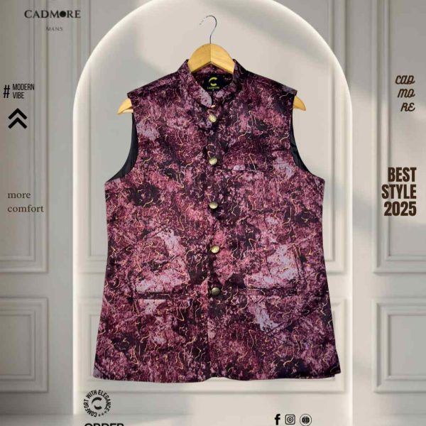 Afsan Maroon Waistcoat cod-A05