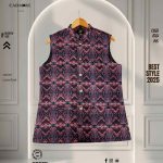 Box Print Maroon Waistcoat cod-A06