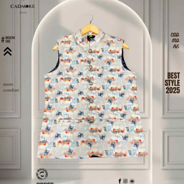 Lite Print Pink Waistcoat cod-A09