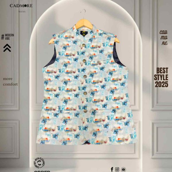 Lite Print Sky Waistcoat cod-A10