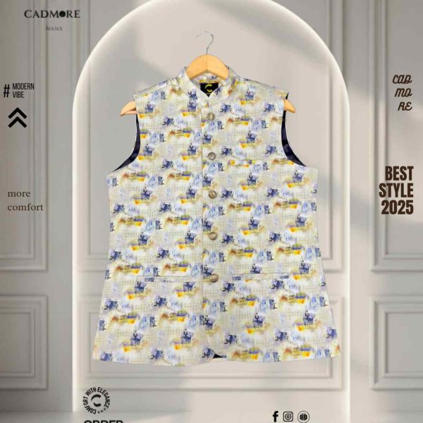 Lite Print Yellow Waistcoat cod-A11