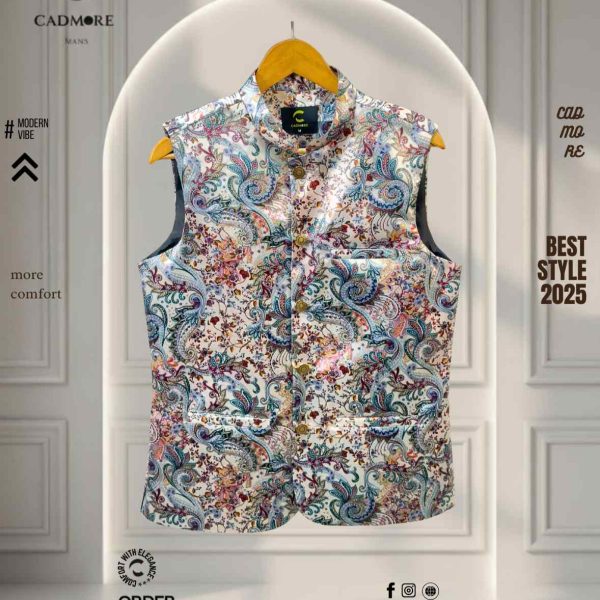 Vintage Floral Print Waistcoat cod - A18