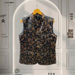 Royal Gold Print Waistcoat cod – A19