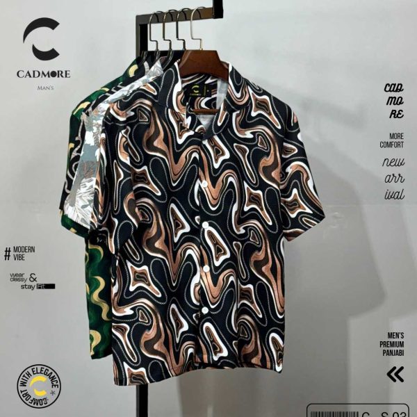 Melted Marble Half Sleeve Drop Shoulder Shirt cod - CS 03