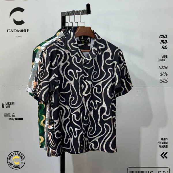 Obsidian Flow Half Sleeve Drop Shoulder Shirt cod - CS 04