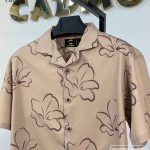 Brown Blossom Half Sleeve Drop Shoulder Shirt cod – CS 13