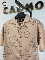 Brown Blossom Half Sleeve Drop Shoulder Shirt cod – CS 13