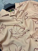 Brown Blossom Half Sleeve Drop Shoulder Shirt cod – CS 13 - Image 2